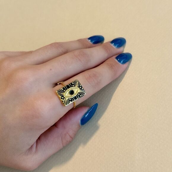 Boho evil eye ring M1042 - Picture 4 of 4